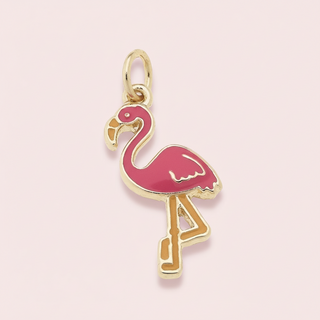 Pink Enamel Flamingo Charm