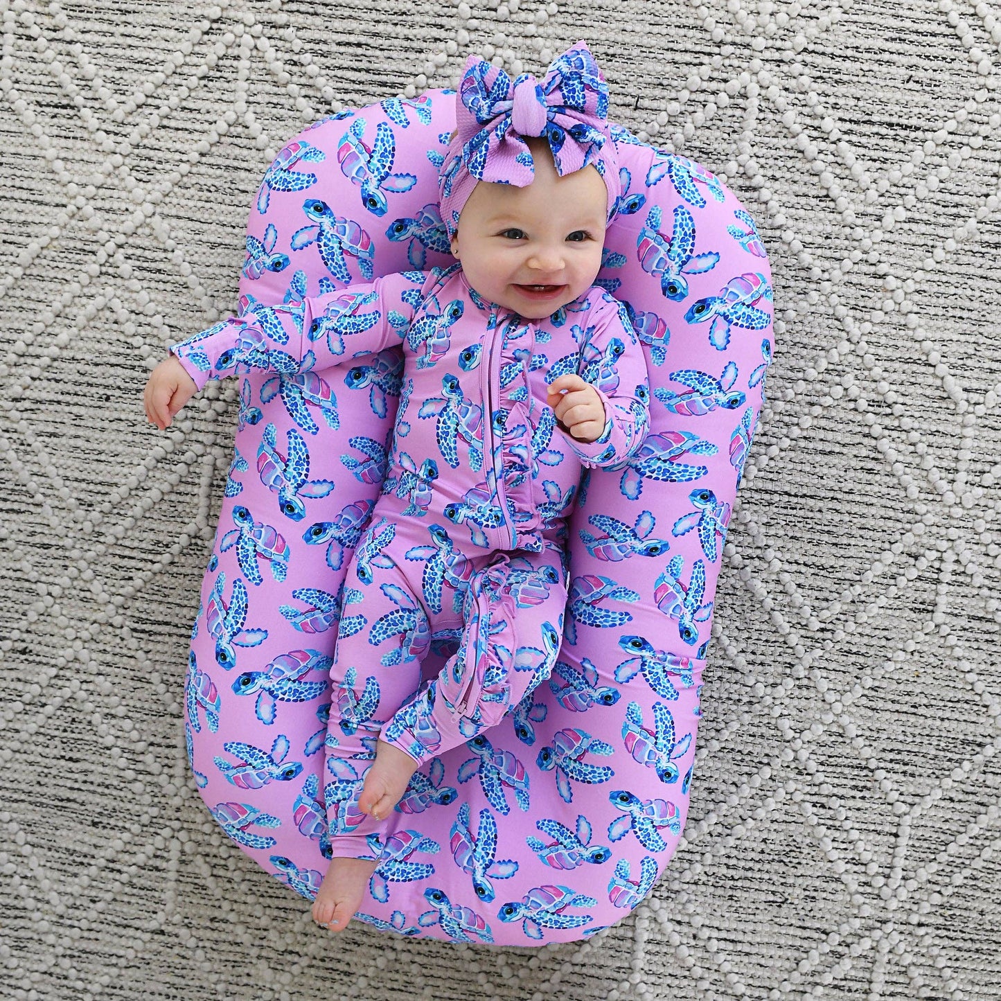 Waverly Sea Turtles Ruffle Zip Bamboo Sleepies Little