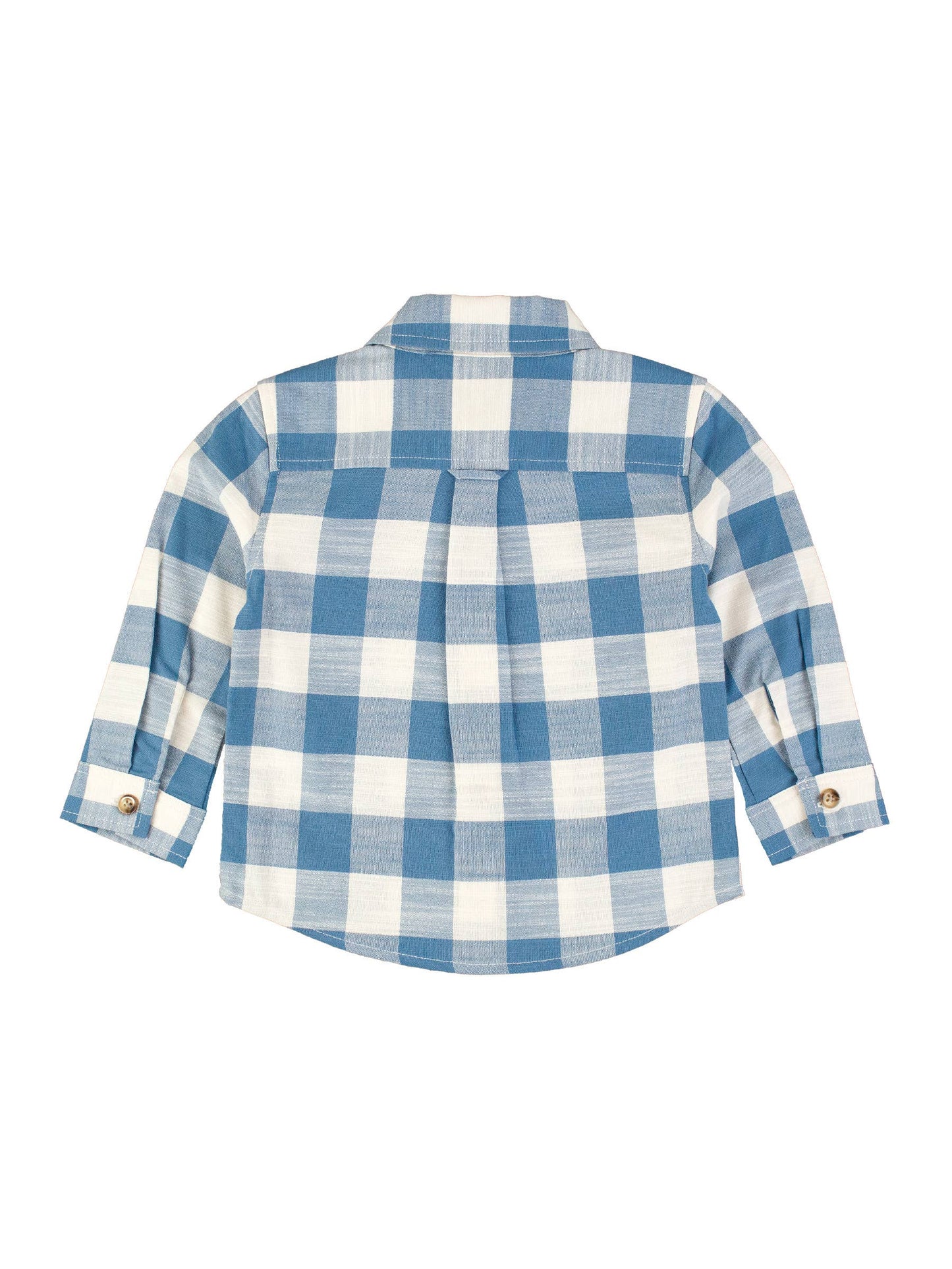 Boys Countryside Blue Plaid Long Sleeve Button Down Shirt