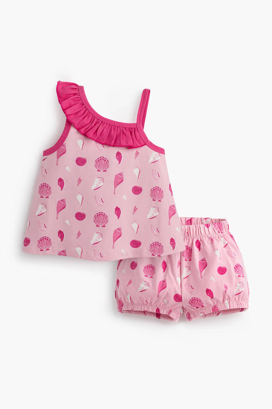 Cousins Cutie Asymmetrical Ruffle Tank + Bubble Short Set