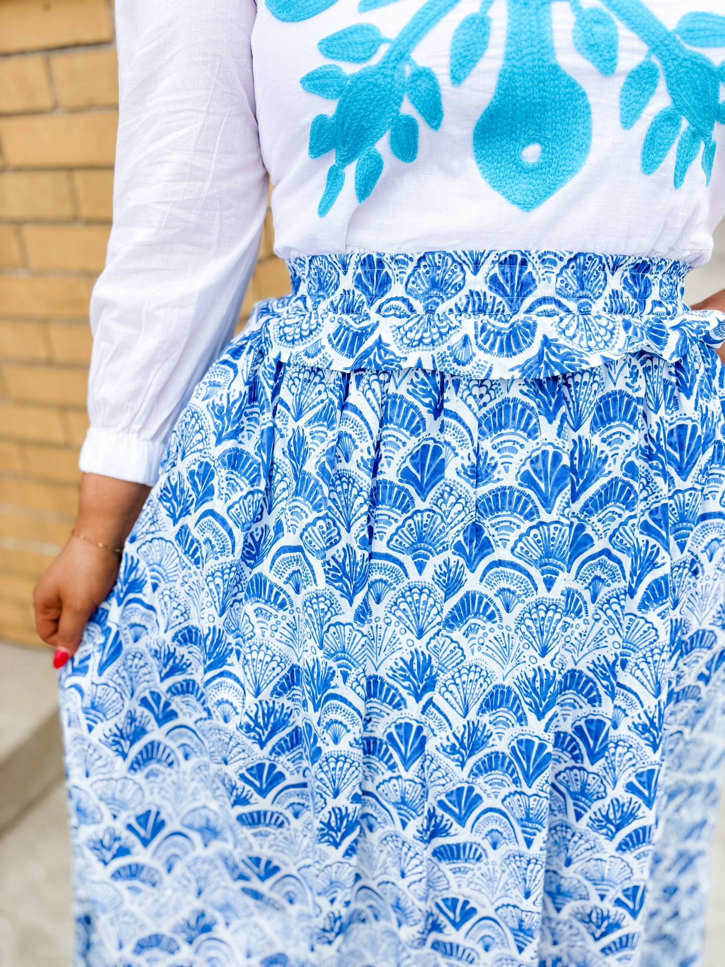 Calico Scallop | Ruffle Maxi Skirt 