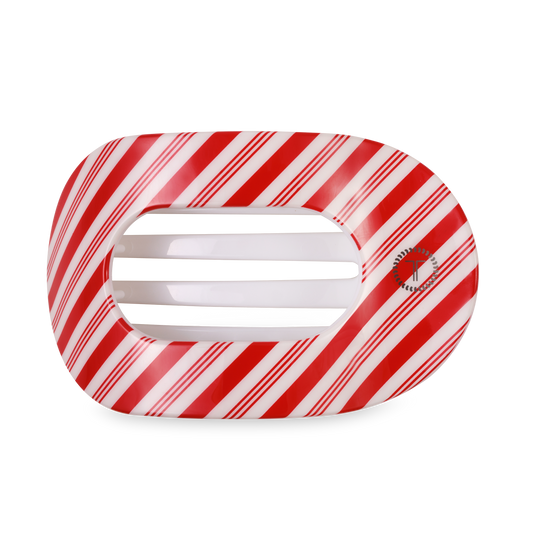 Flat Round Hair Clip | Large | Candy Cane Crush