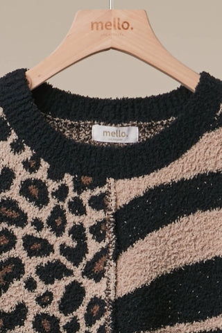 Women's Mixed Animal Print Knit Sweater
