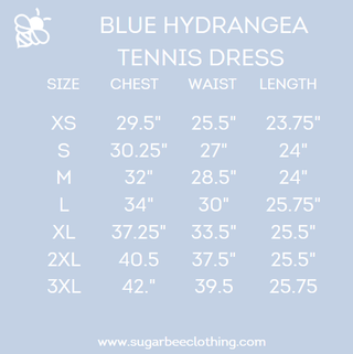 Womens Blue Hydrangeas Halter Tennis Dress