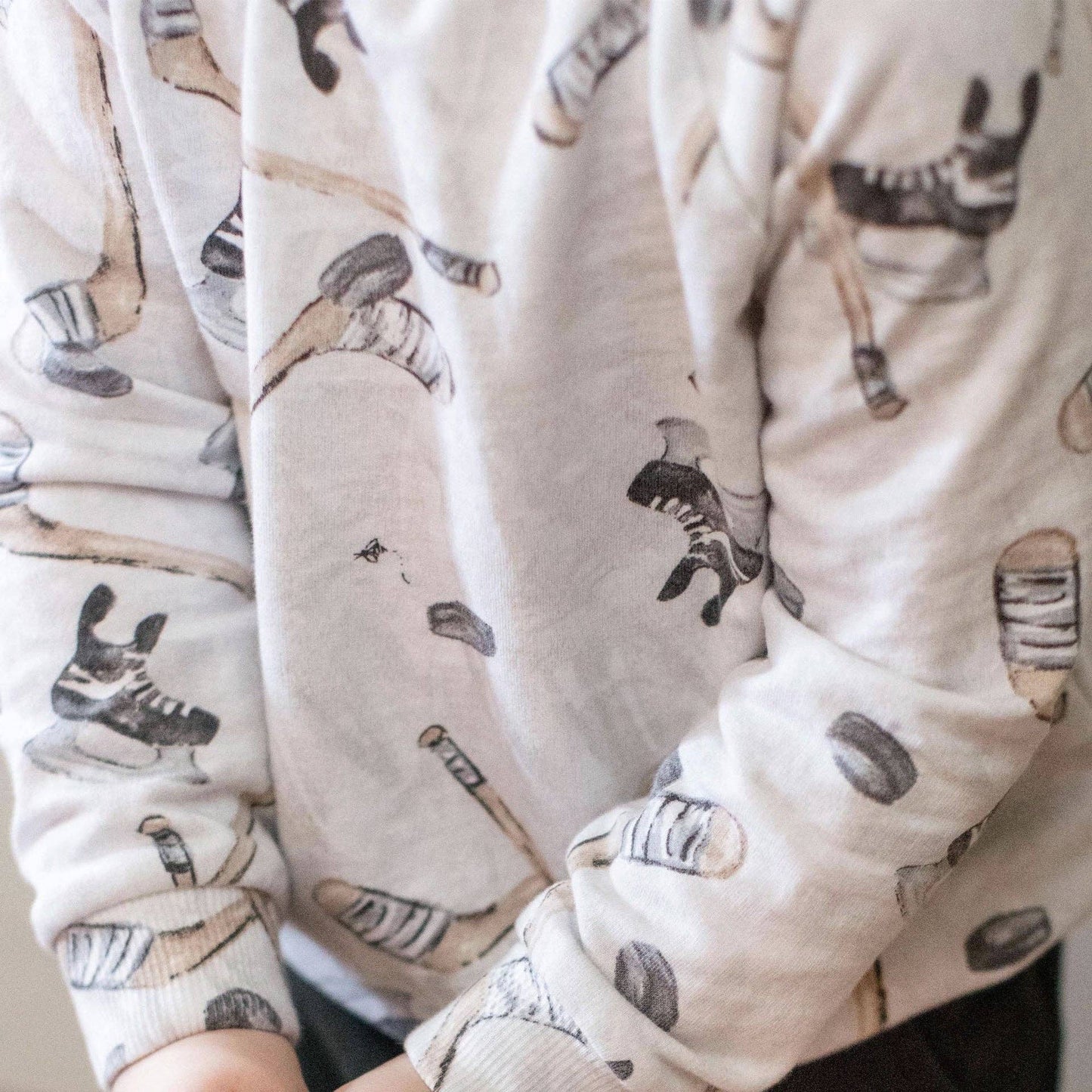 Burts Bees Little Slapshot Organic Cotton Hockey Sweatshirt & Jogger Set