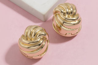 Metallic Knot Hinge Stud Earrings