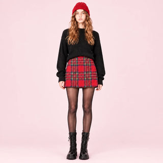 Plaid Side Zip Mini Skirt