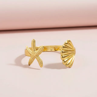 Starfish & Shell Cuff Bracelet