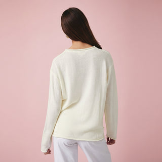 Round Neck Long Sleeve 'Sea' Graphic Sweater
