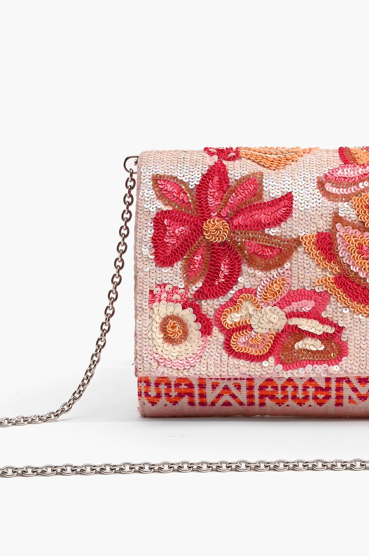 Embellished Convertible Clutch w/ Strap - Petal Pink