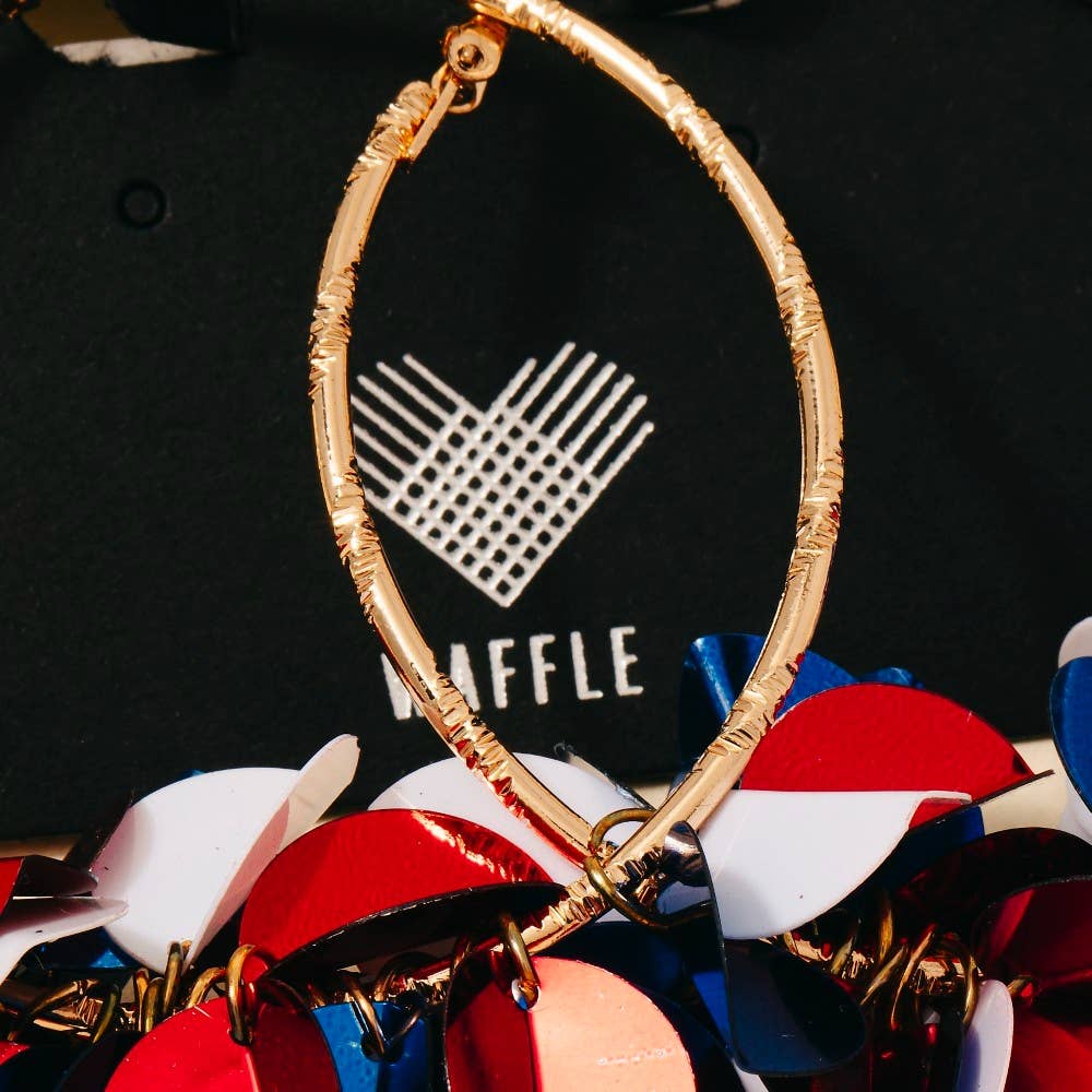 Patriotic Sequin Hoop Earrings