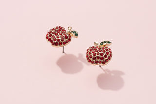 Pave Apple Post Earrings for Teacher's Day