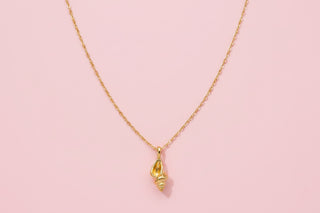 Gold Dipped Sea Snail Pendant Necklace