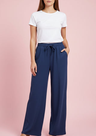 Cotton Drawstring Waist Flowy Pant