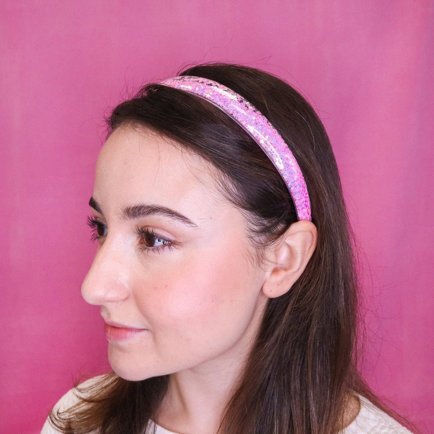 Shaker Glitter Headband with Teeth