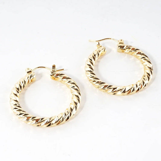 30mm Diamond Cut Textured Aluminum Hoop Earrings