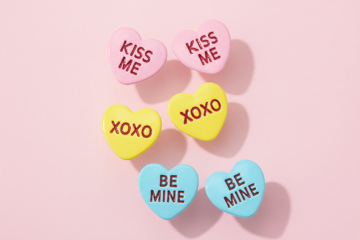 Candy Heart Post Earrings