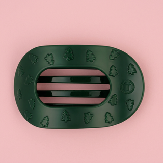 TELETIES O Christmas Tree | Large | Flat Round Hair Clip