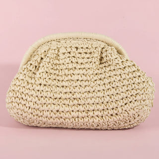 Woven Raffia Frame Shoulder Bag