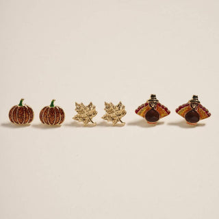 Autumn Festive Enamel Stud Earrings Collection