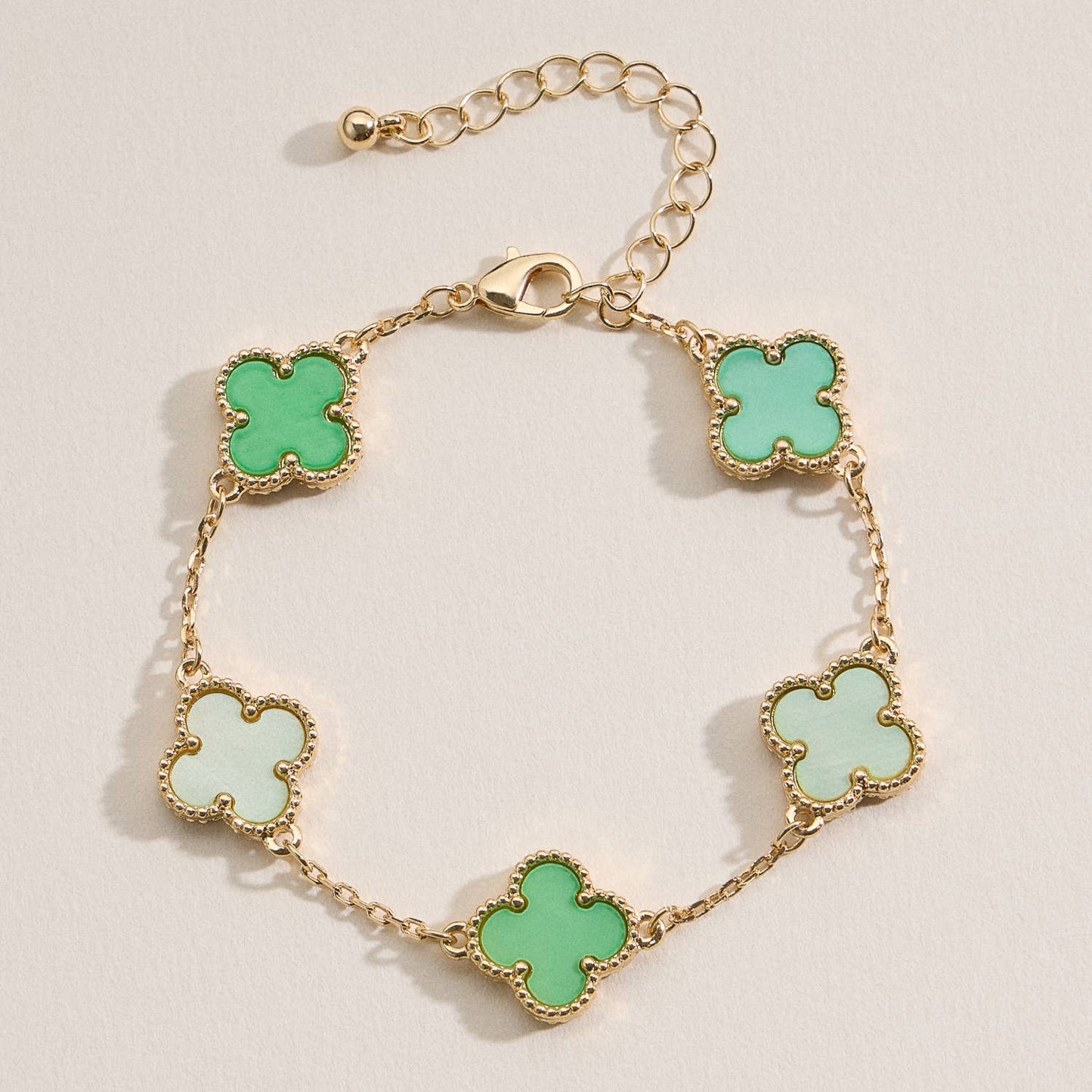 Colorful Shell Charm Bracelet with Gold Detailing