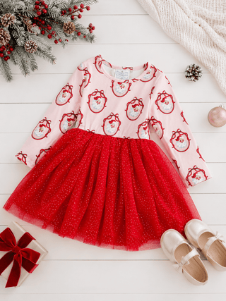 Vintage Santa Christmas Tutu Dress