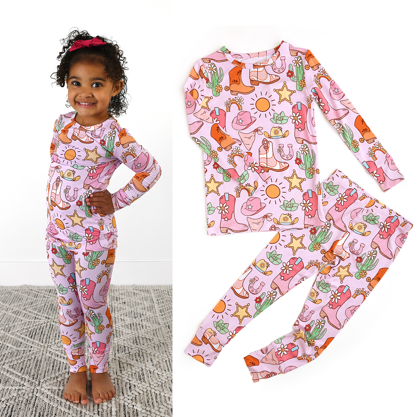Lainey TWO PIECE - NO BUTTON Bamboo Western Toddler Outfit