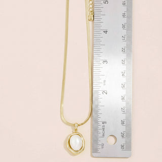 Freshwater Pearl Herringbone Chain Necklace