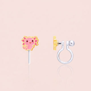 Girl Nation Pink Axolotl Clip-On Earrings