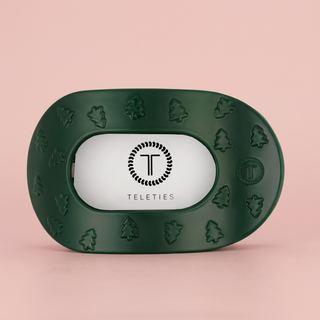 TELETIES O Christmas Tree | Large | Flat Round Hair Clip