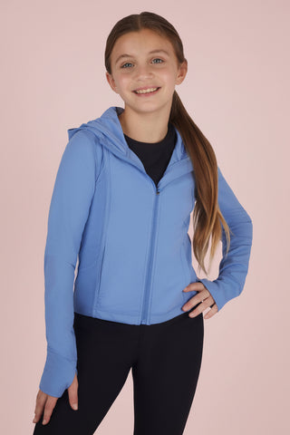 Girls Full-Zip Active Performance Jacket with Hood
