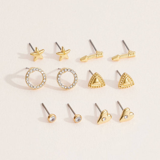 18K Gold-Dipped Stud Earrings