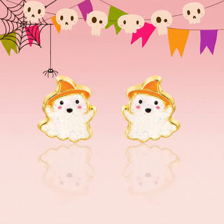 Halloween Shimmer Ghost Stud Earrings