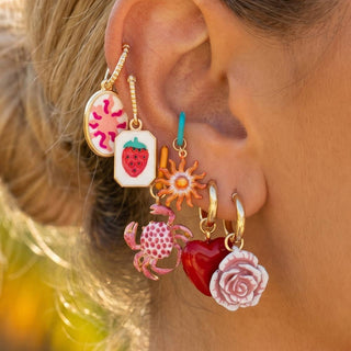 himsical Mixed Charm Huggie Hoop Earrings