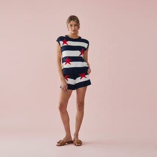 Stars and Stripes Knit Sweater Vest