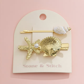 Seashell & Starfish Clip Set