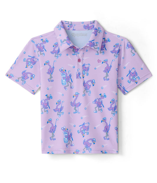 Flamingo Fiasco Toddler Golf Polo - Kid & Baby Polo Shirt