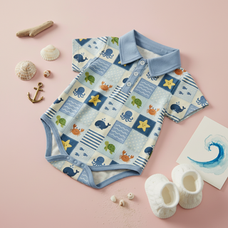 Ocean Adventure Collared Baby Romper