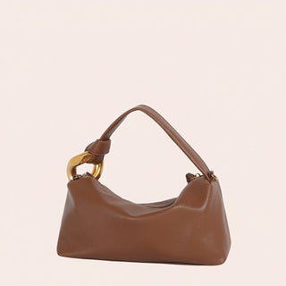 Chunky Chain Accent Hobo Baguette Bag