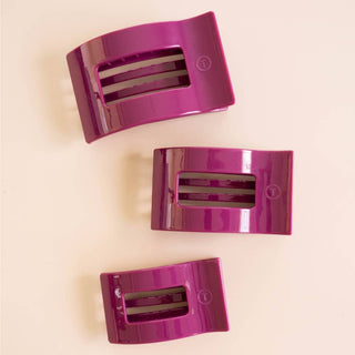 TELETIES Mulberry Medium Flat Rectangle Hair Clip