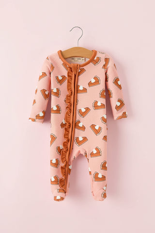 Girls Thanksgiving Pumpkin Pie Baby Girls Sleeper