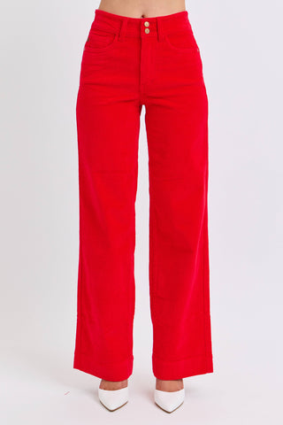 Judy Blue High Waisted Red Corduroy Trouser