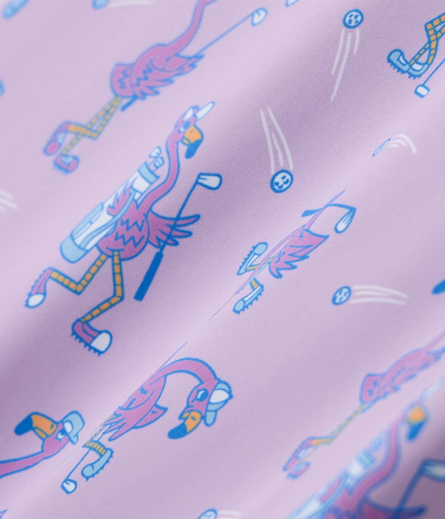 Flamingo Fiasco Kid's Golf Polo - Fun Youth Polo Shirt