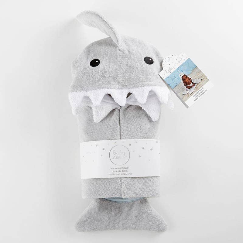 Let the Fin Begin Gray Shark Hooded Towel