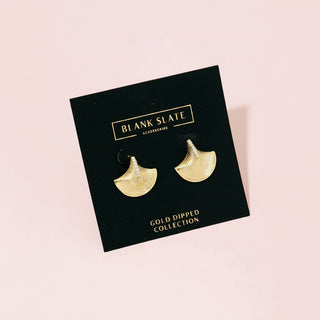 Gold Dipped Tower Fan Earrings