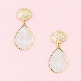 Shell Mother Of Pearl Teardrop Drop Earrings
