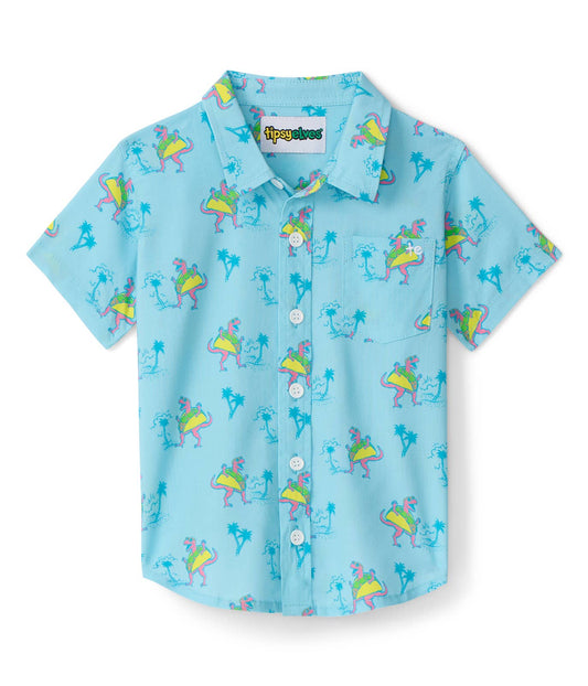 Toddler Tacosaurus Hawaiian Shirt - Baby Button Down
