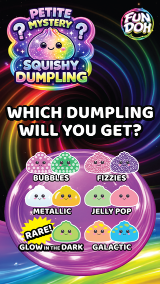 Fun Doh Squishy Mystery Mini Petite 2.5" Mystery Dumpling Toy