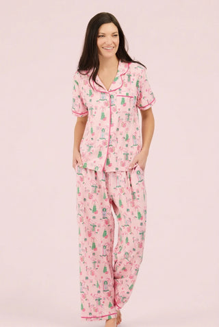 Mommy and Me Pink Christmas Pajamas