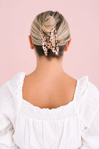Open Blonde Tortoise Large Hair Clip